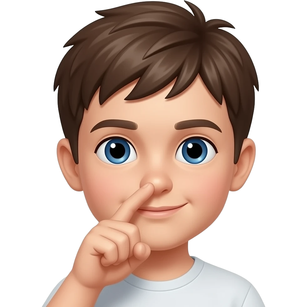 Boy poking his nose emoji
