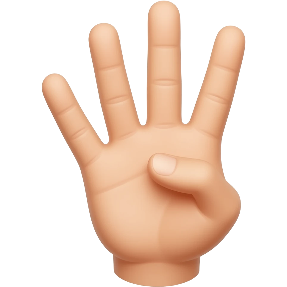 Uma mão fazendo o número três emoji