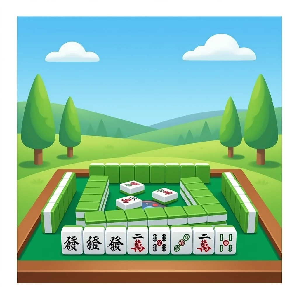 Close-up of a mahjong table emoji