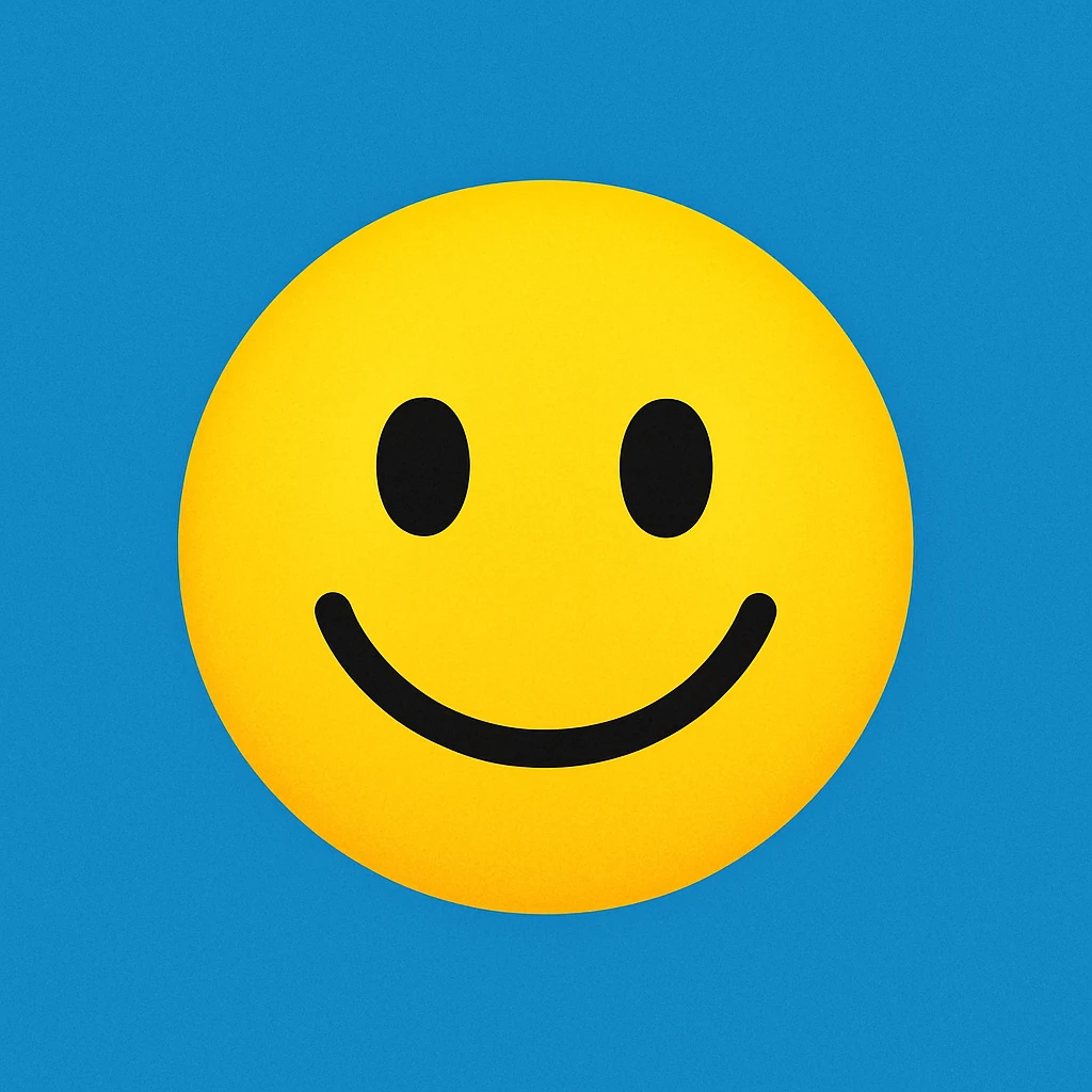 yellow smiley face emoji with a blue background emoji