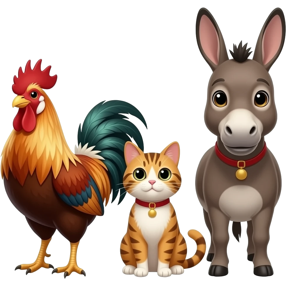 rooster cat dog donkey emoji