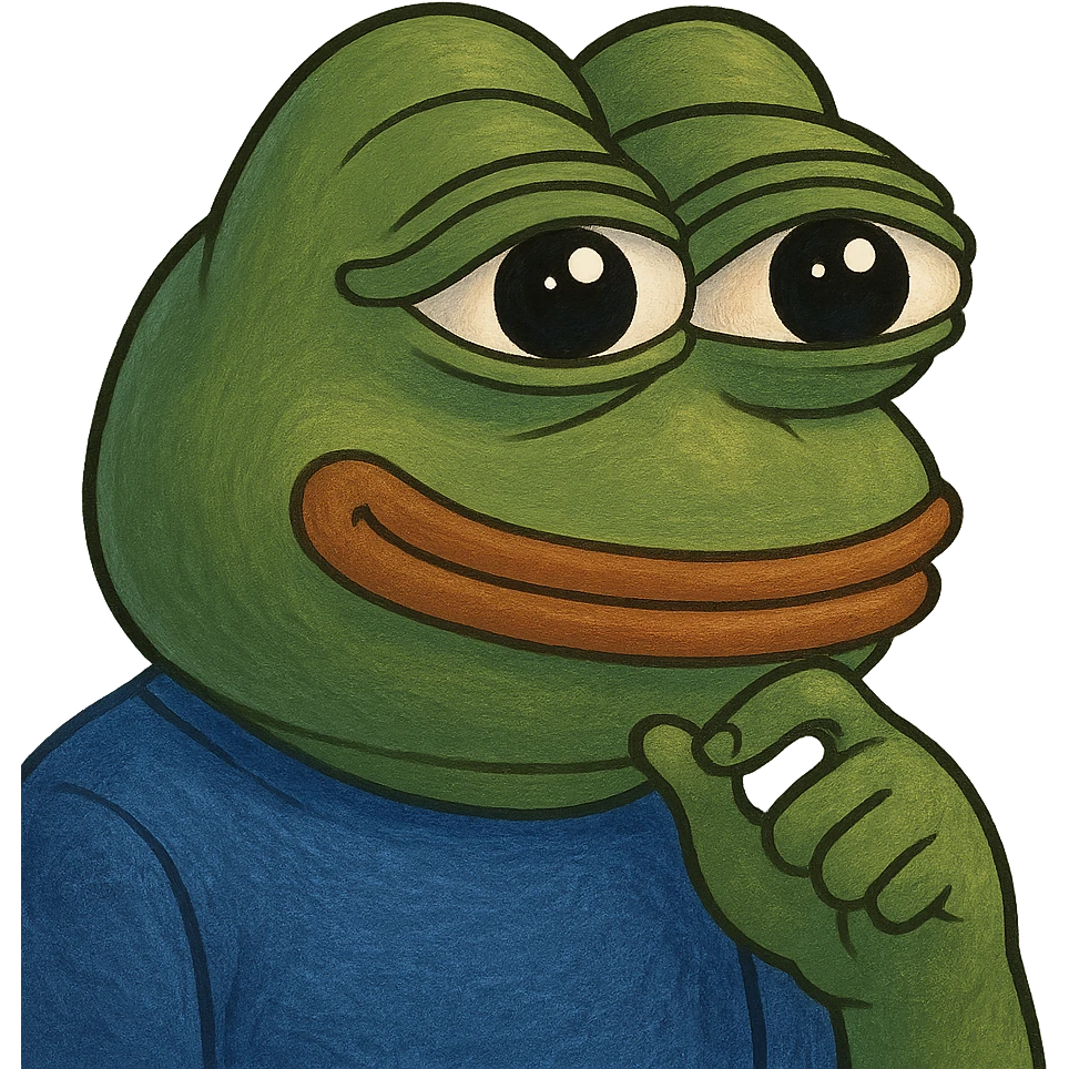 pepe the frog with a hopeful expression emoji