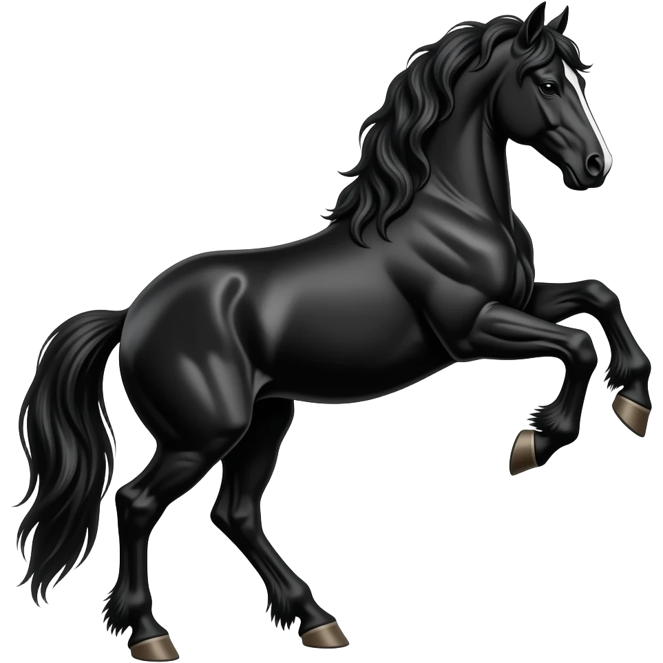 Rearing houre in full of black emoji