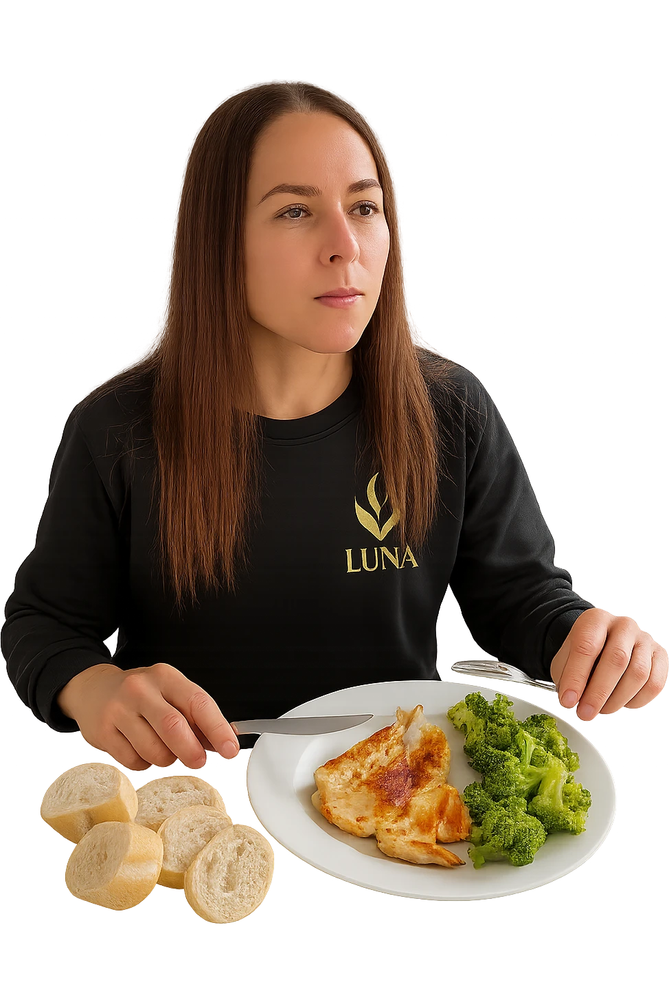 Donna che mangia sano ed equilibrato emoji