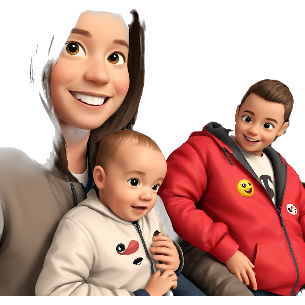 smiling boys in jackets portrait emoji