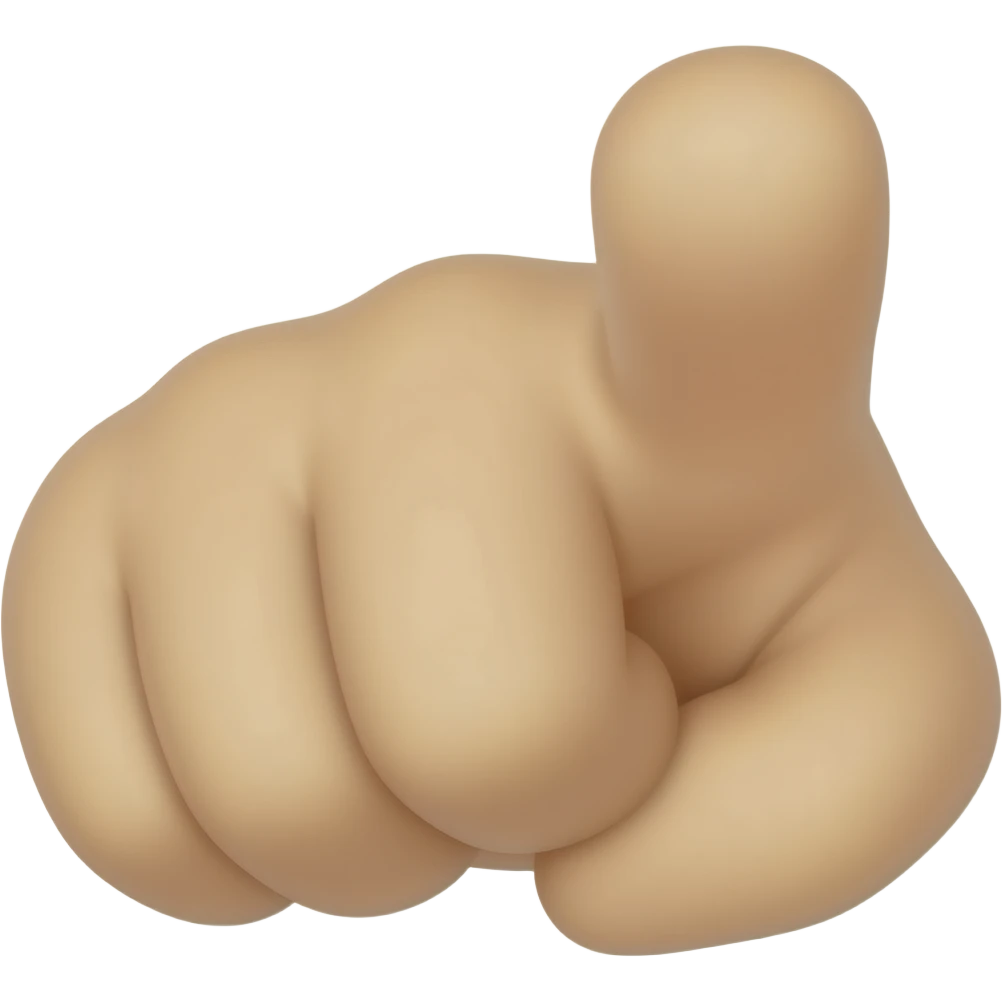 يد بتشاور عليا بالسبابه الي الامام emoji