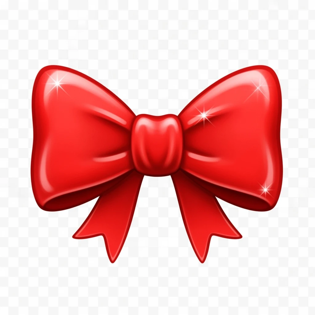 cute and shiny red bow emoji emoji