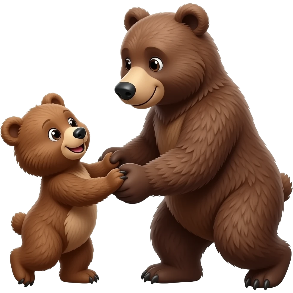Mom and daughter bears dancing emoji