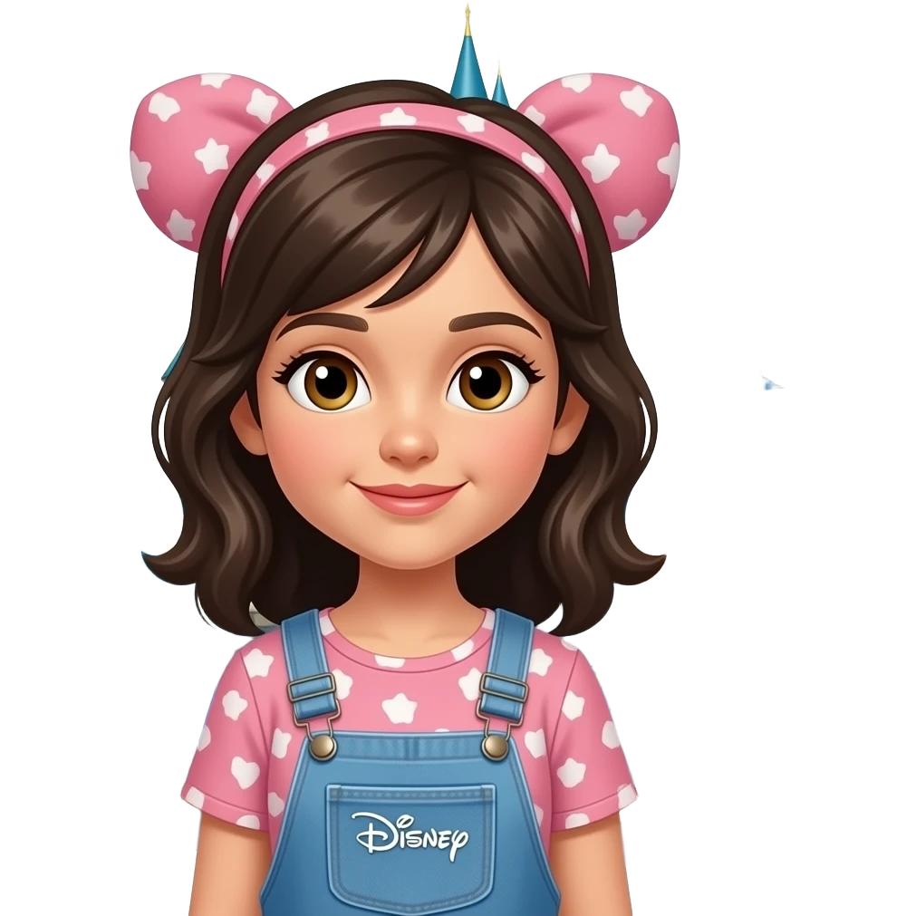 girl standing in front of the disneyland castle emoji
