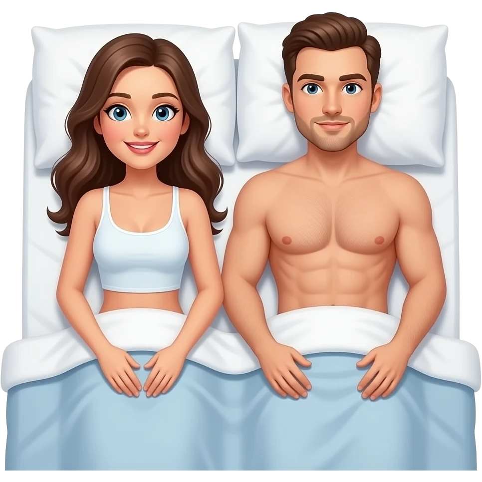 nice chick on bed with guy sex undressed fully no covering emoji
