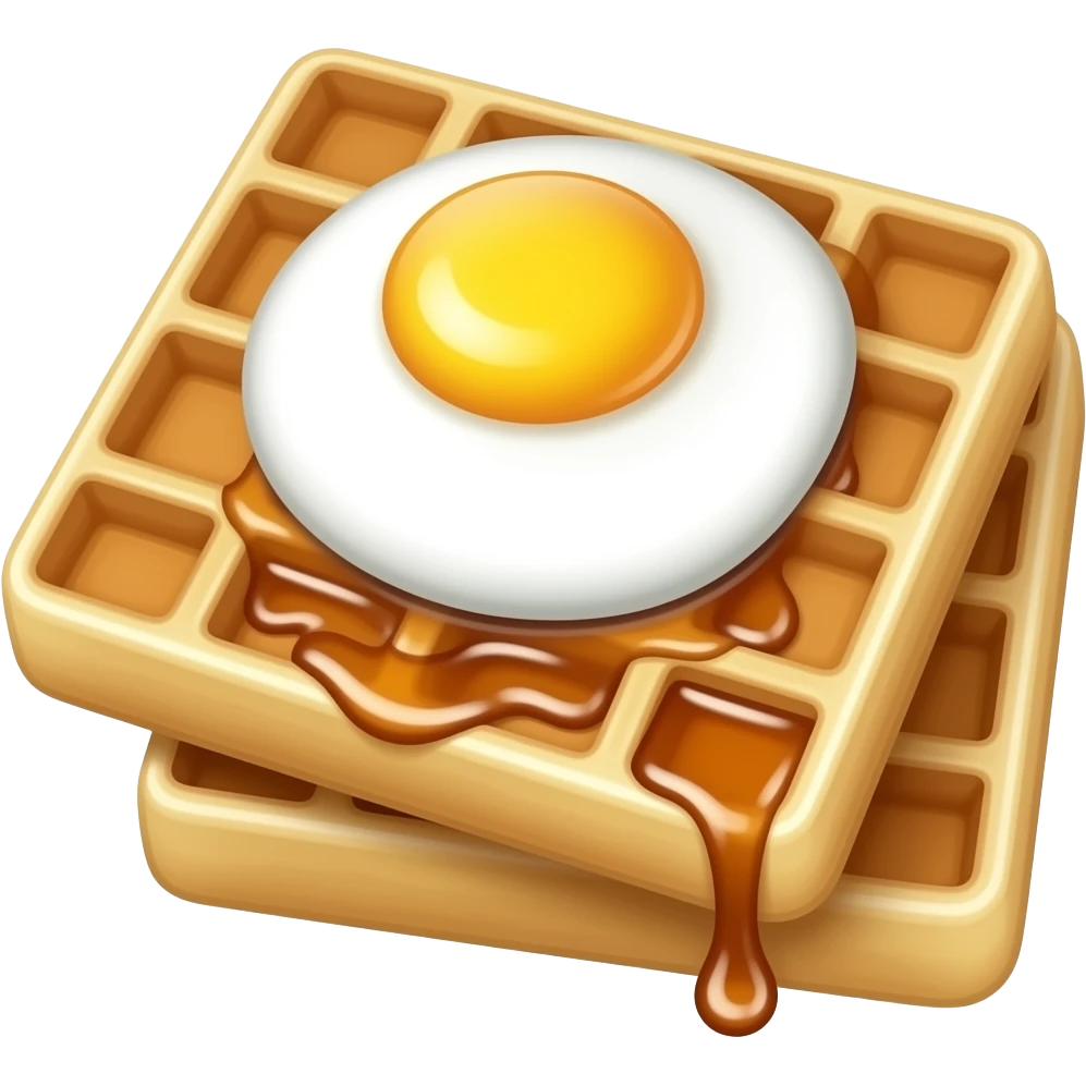 eggs on waffles with syrup emoji