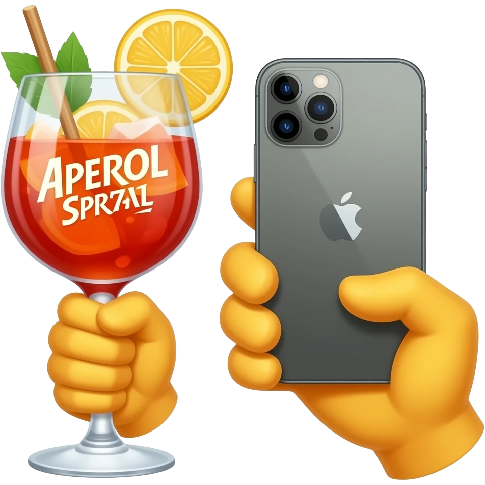 aperol spritz - yellow hand iphone emoji