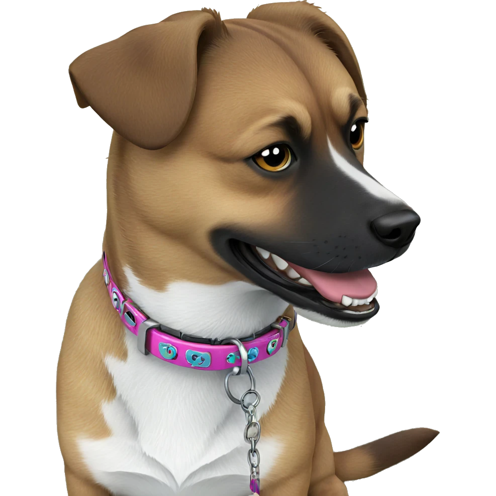 dog with collar in grass emoji