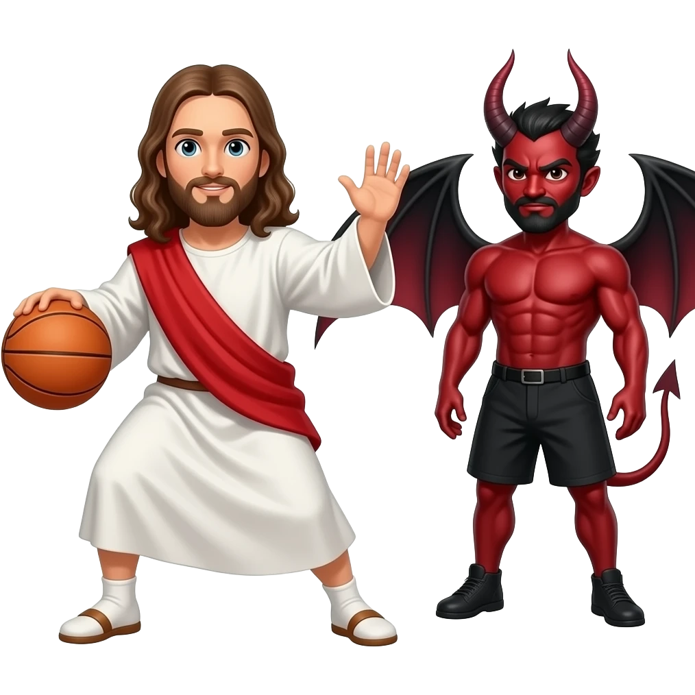 jesus crossover basketball satan emoji