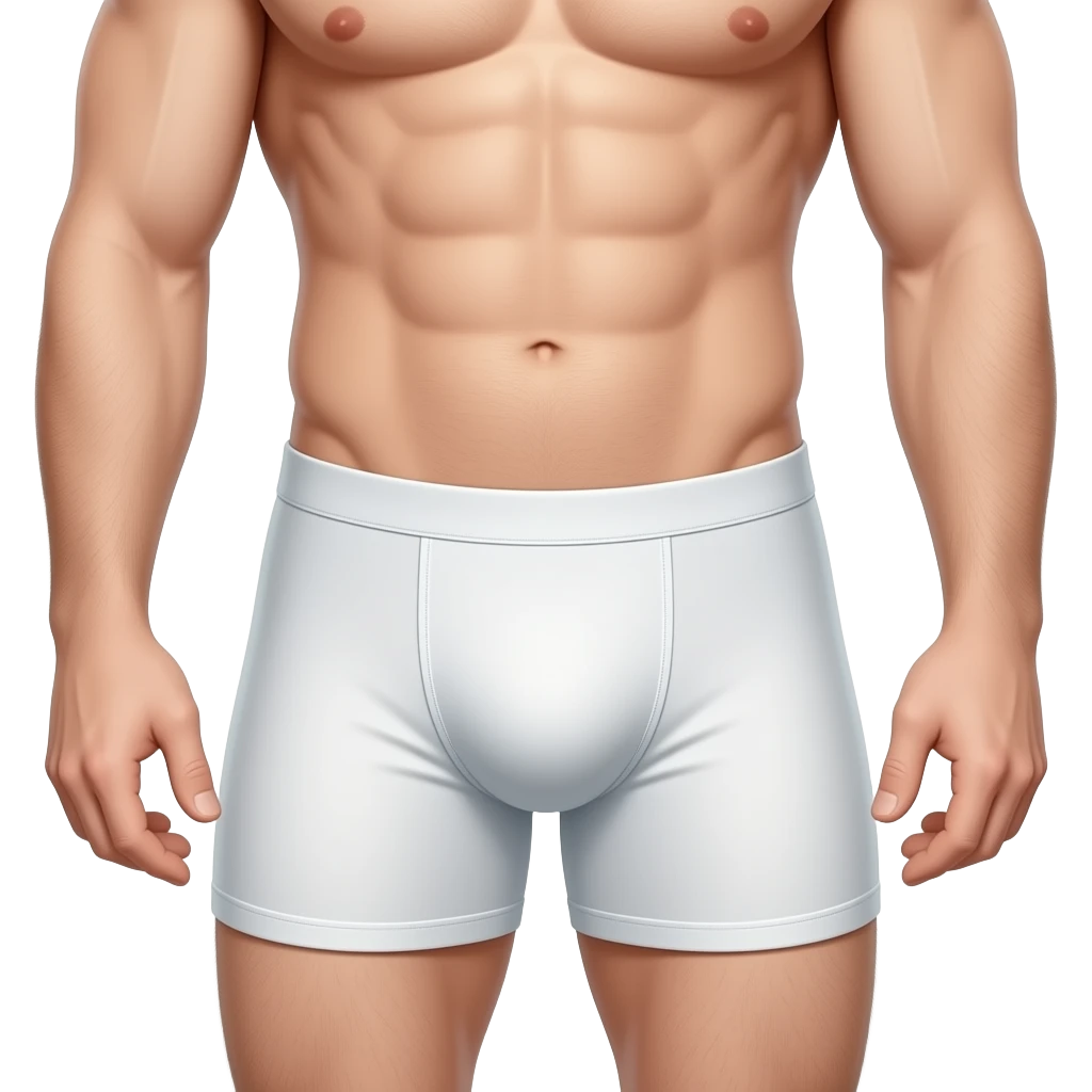 Man with bulge in underwear no pants emoji
