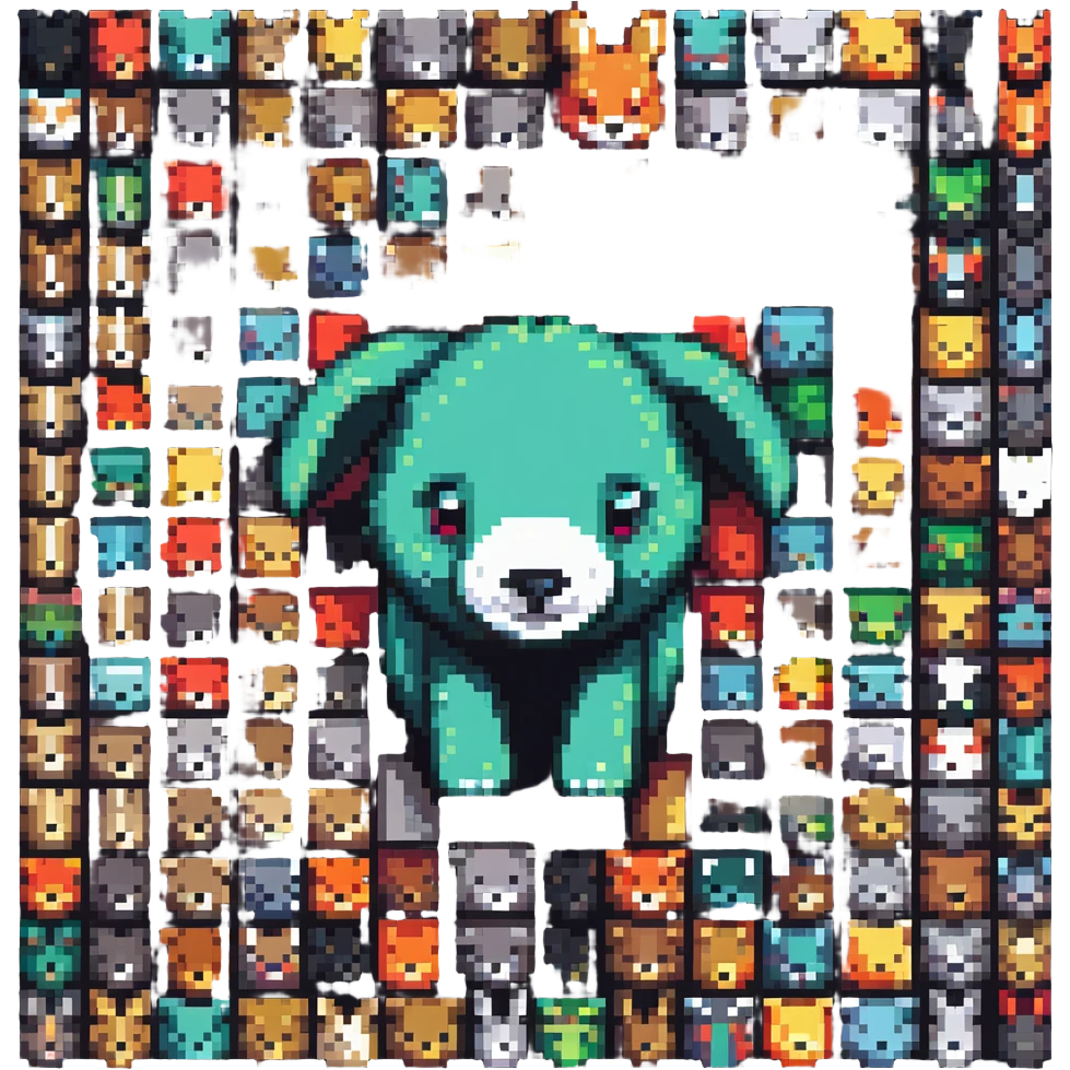 animal in pixel art style using 32 distinct colors emoji