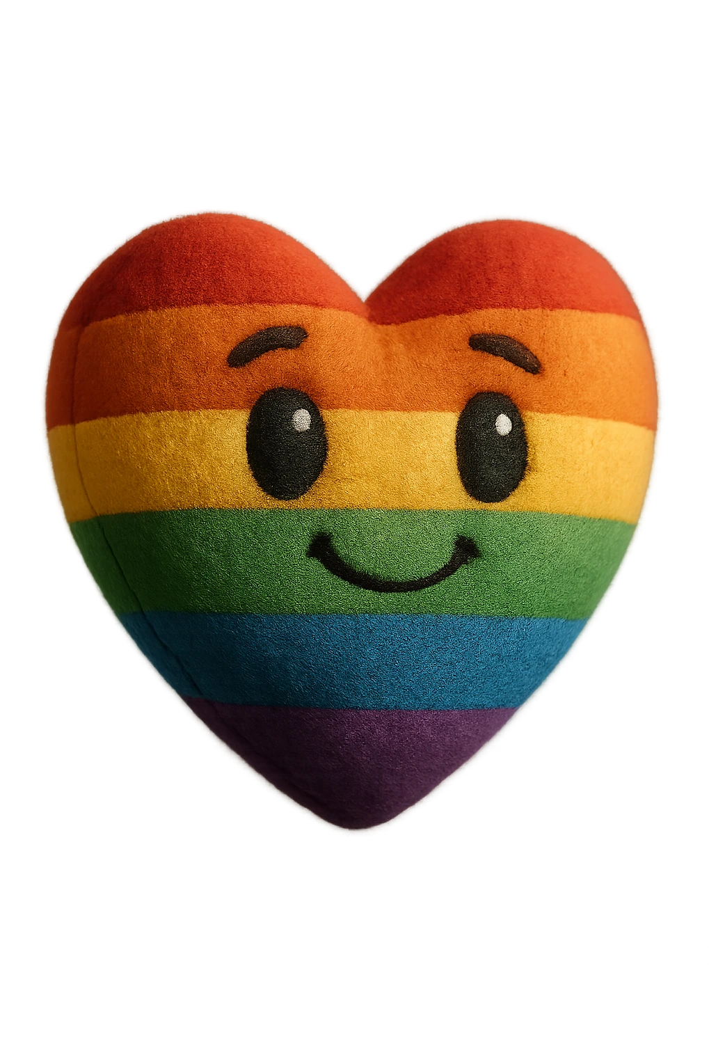 rainbow pride heart, plush portrait style, glossy look, no text emoji