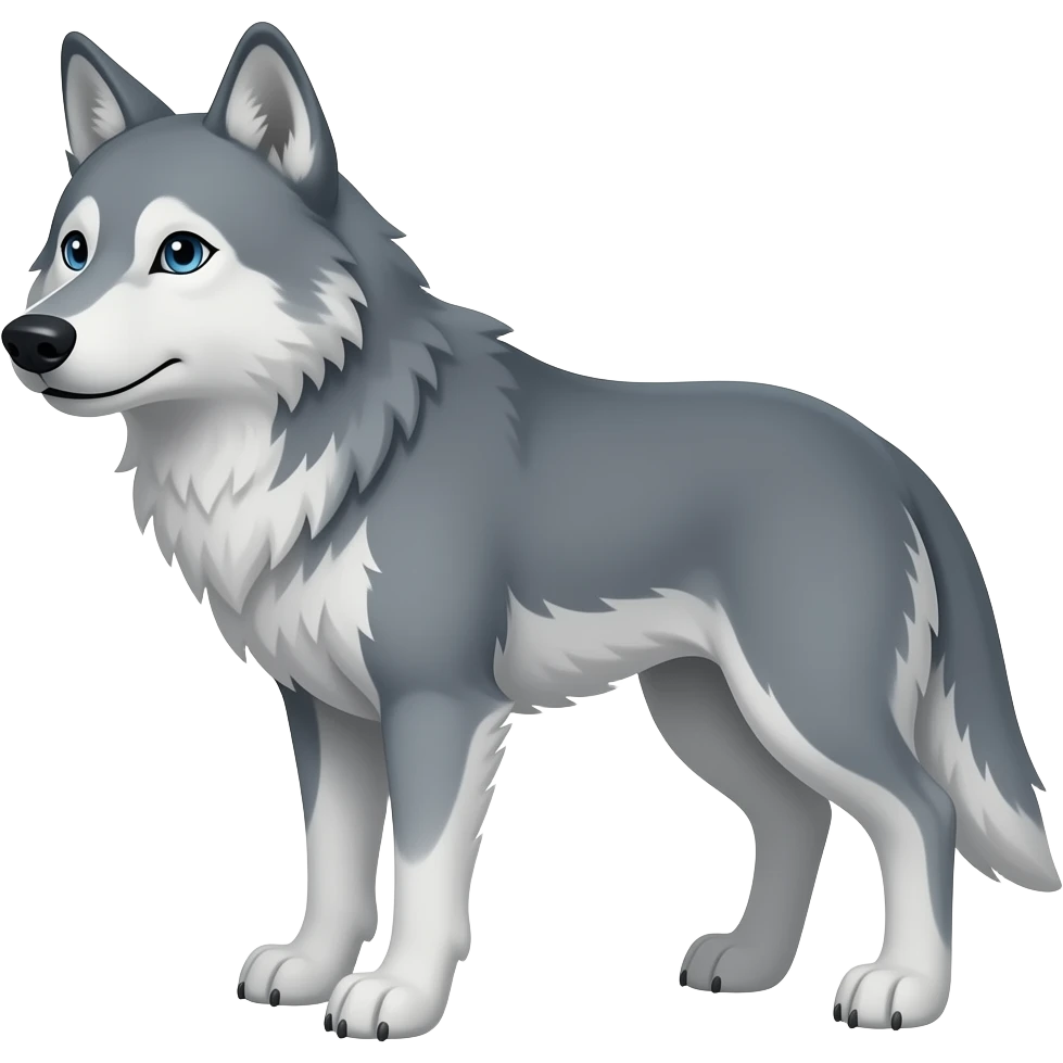 pero un lobo de cuerpo entero diciendo adios emoji