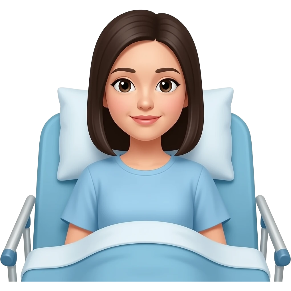 young asian woman on a stretcher emoji