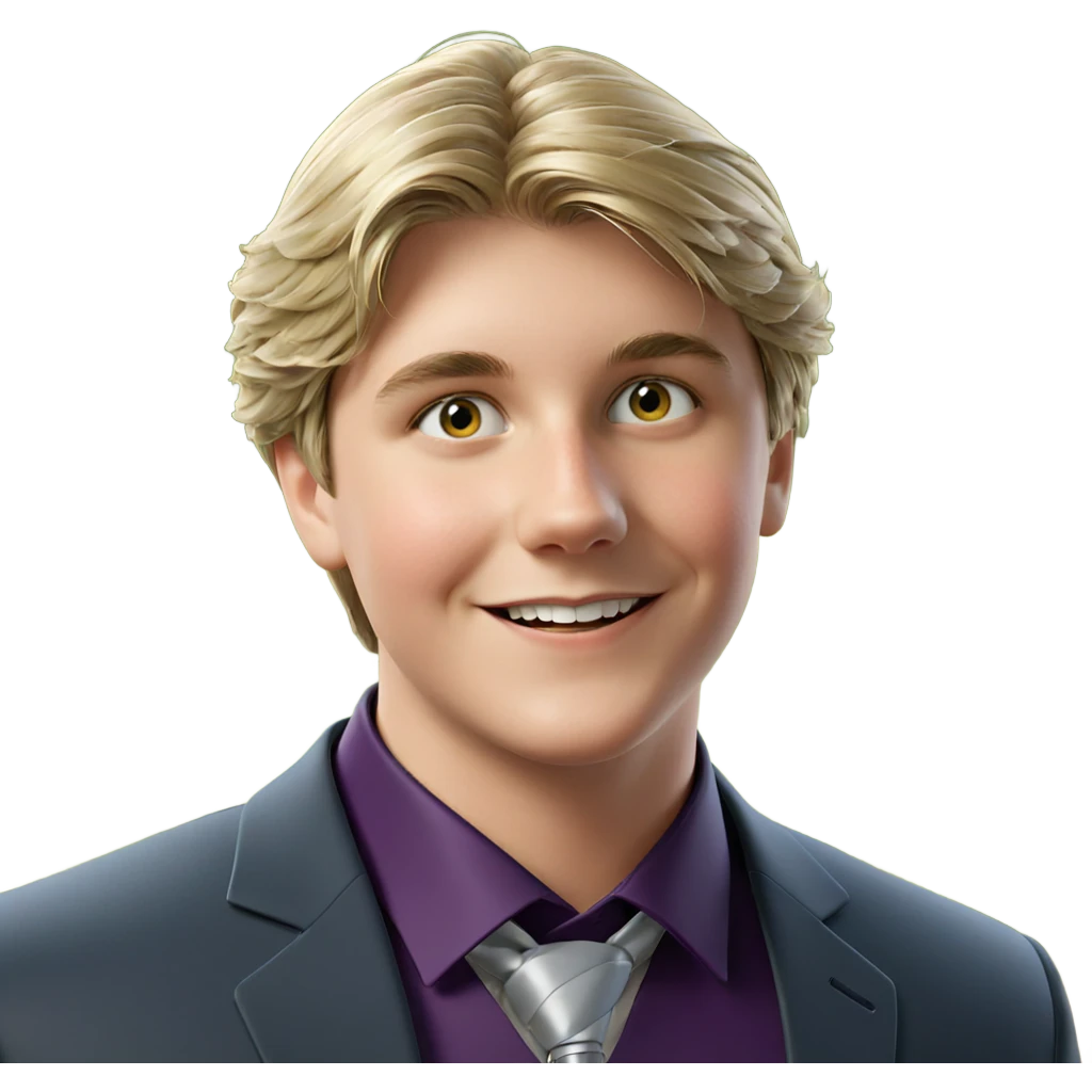 smiling boy in formal attire emoji