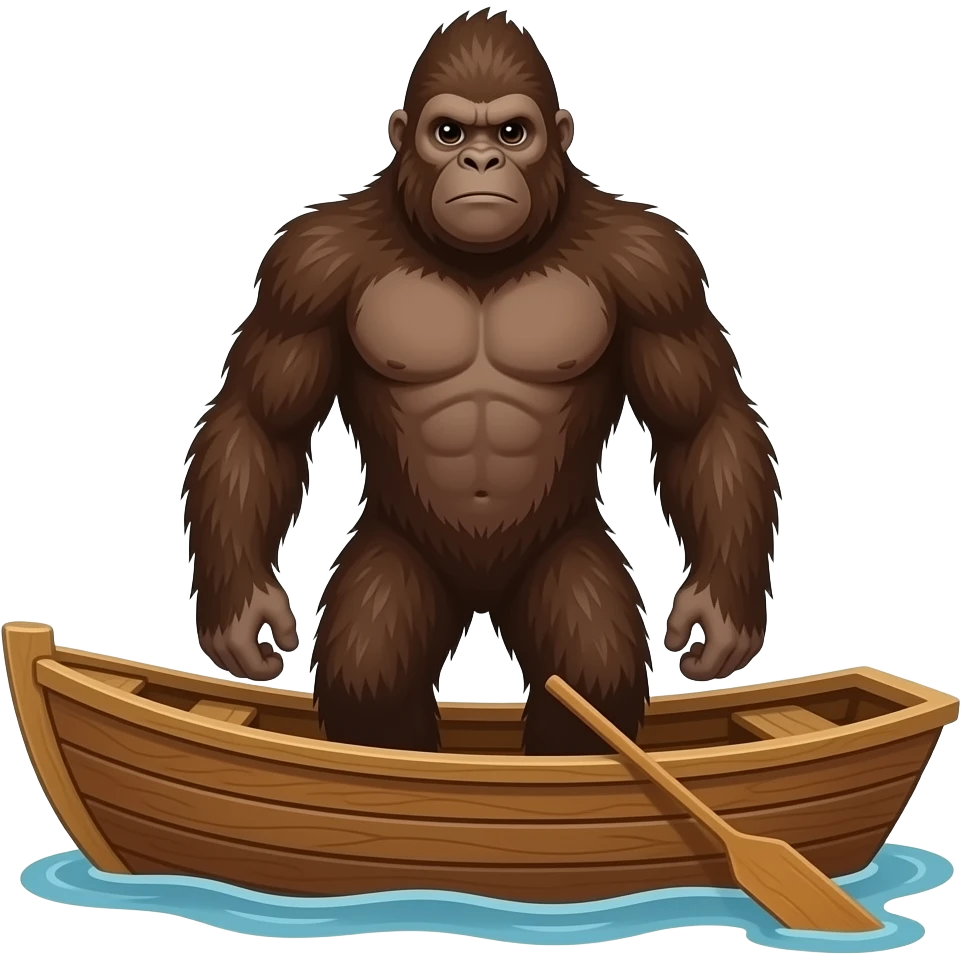 Bigfoot on a boat emoji