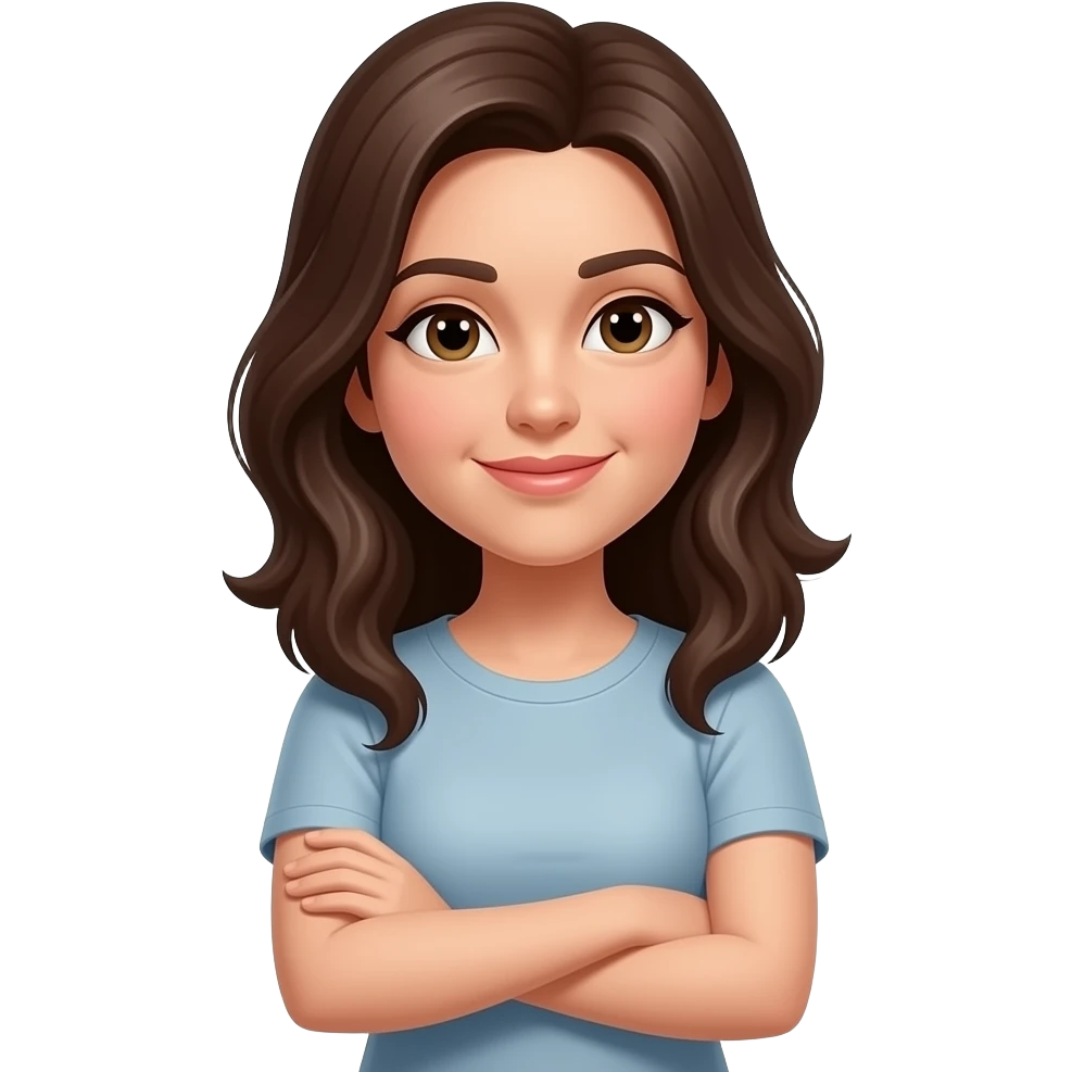 Emoji femme style iOS Faut croiser les bras et lever la tête un peu sur le côté emoji