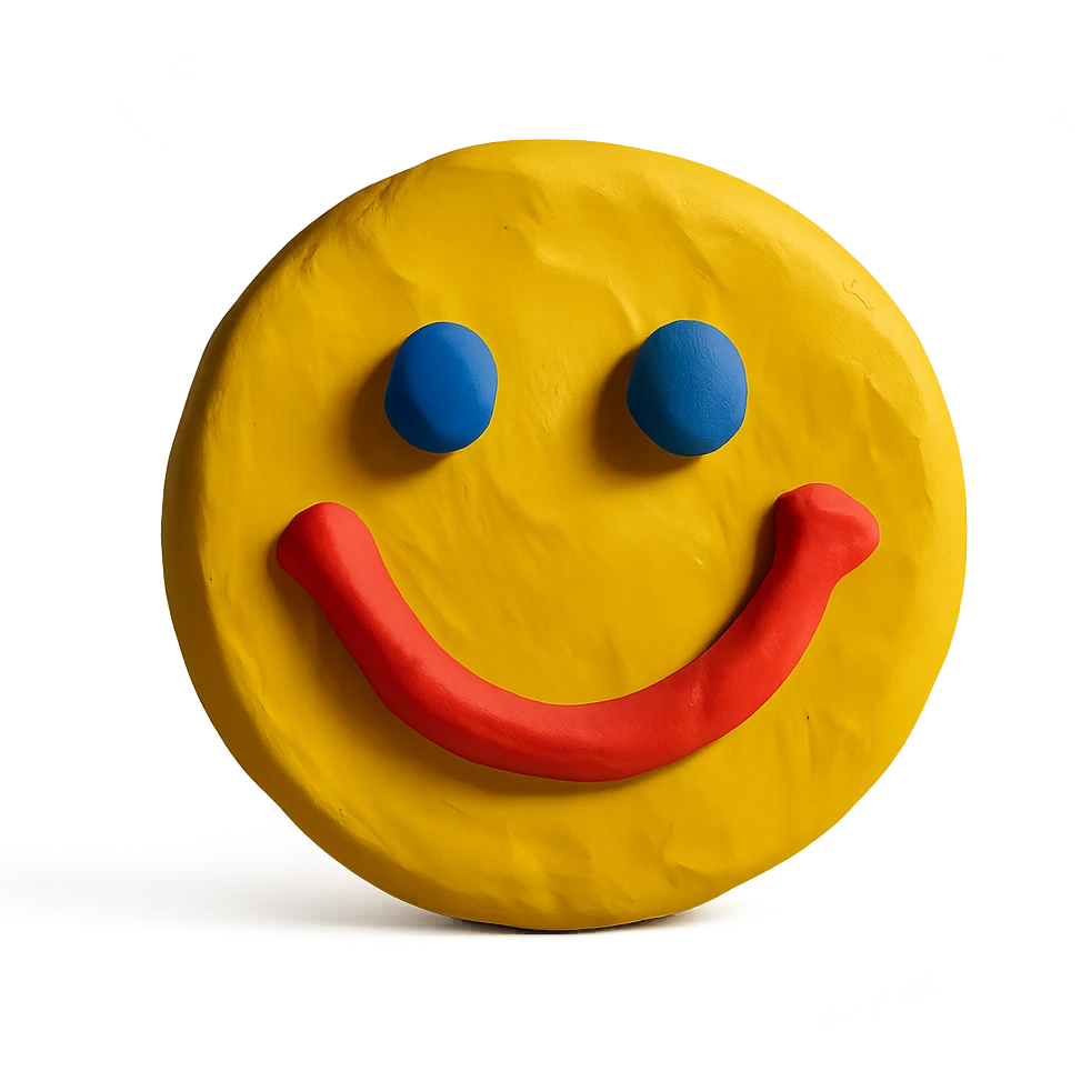 happy face in claymation style emoji