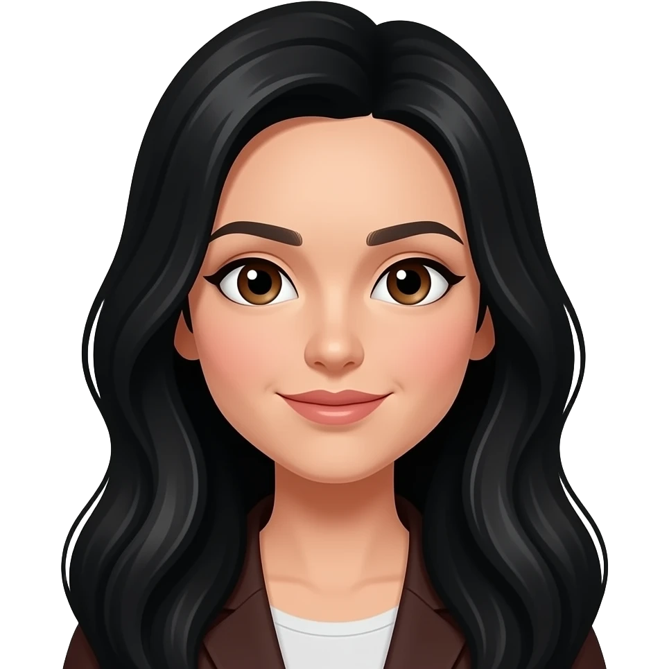 woman with long black hair and brown eyes emoji" emoji