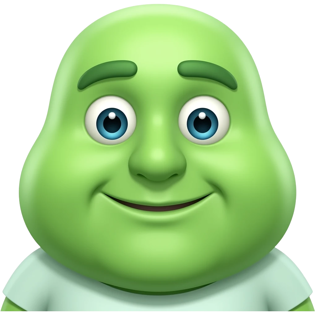 Big fat blob person green emoji