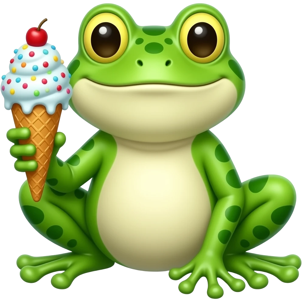 frog with Ice Cream emoji