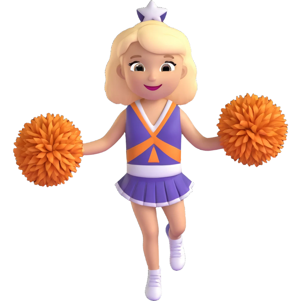 smiling cheerleader girl emoji