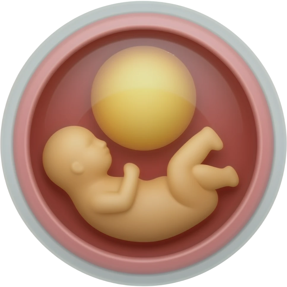 The Mini embryo without limbs and without eyes and collosal yolk sac 1 week old in the smallest womb Realistic emoji