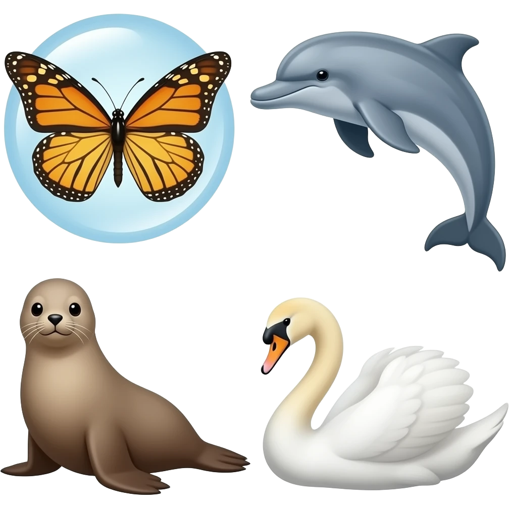 🦋🫧🐬🦭🦢 emoji