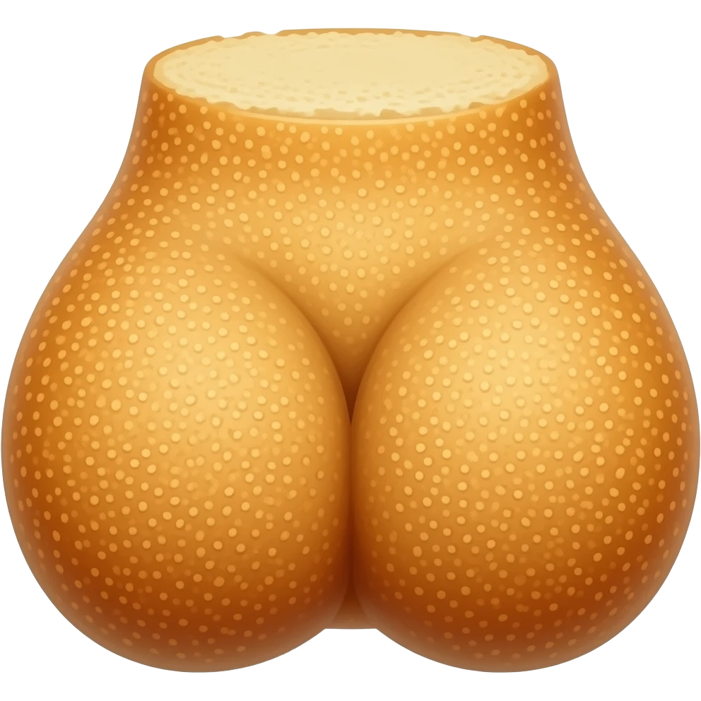 two brioche buns placed together in the shape of buttocks emoji