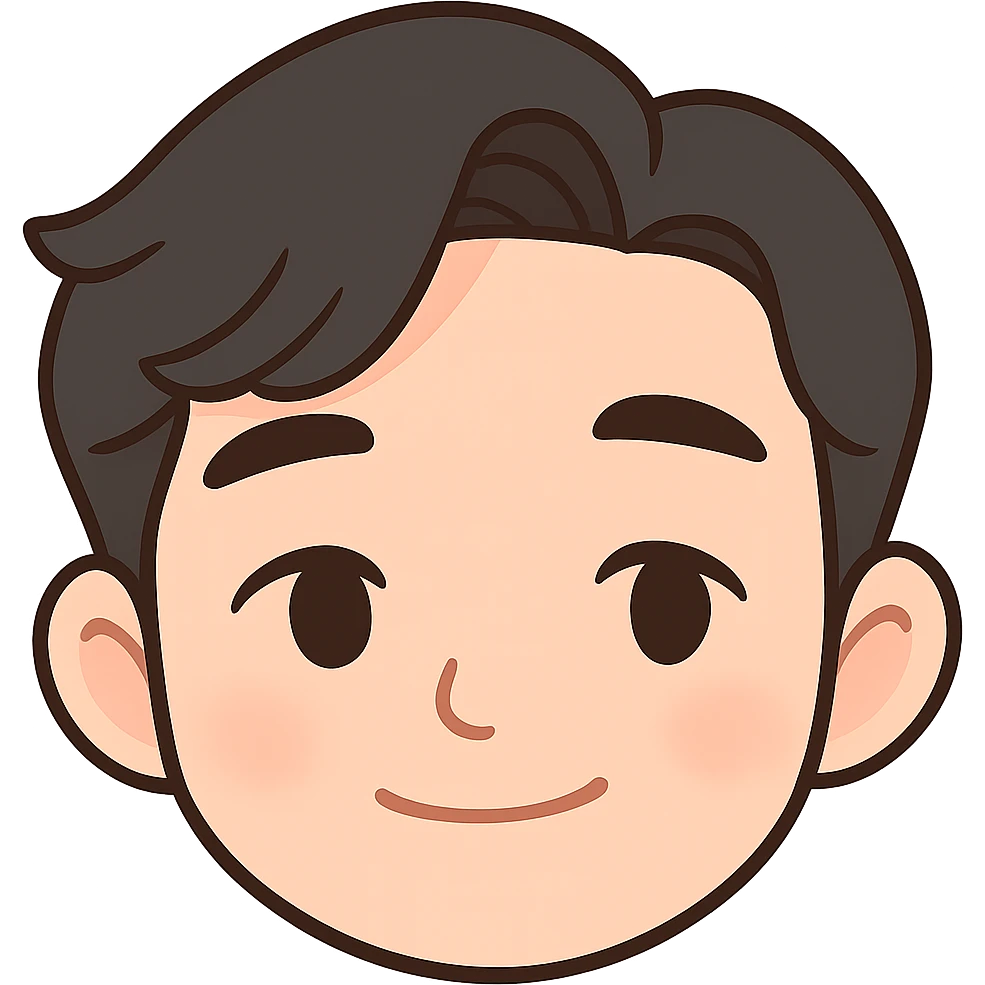 Create a cartoon emoji style head closely matching the person's facial features and expression, with a transparent background. emoji