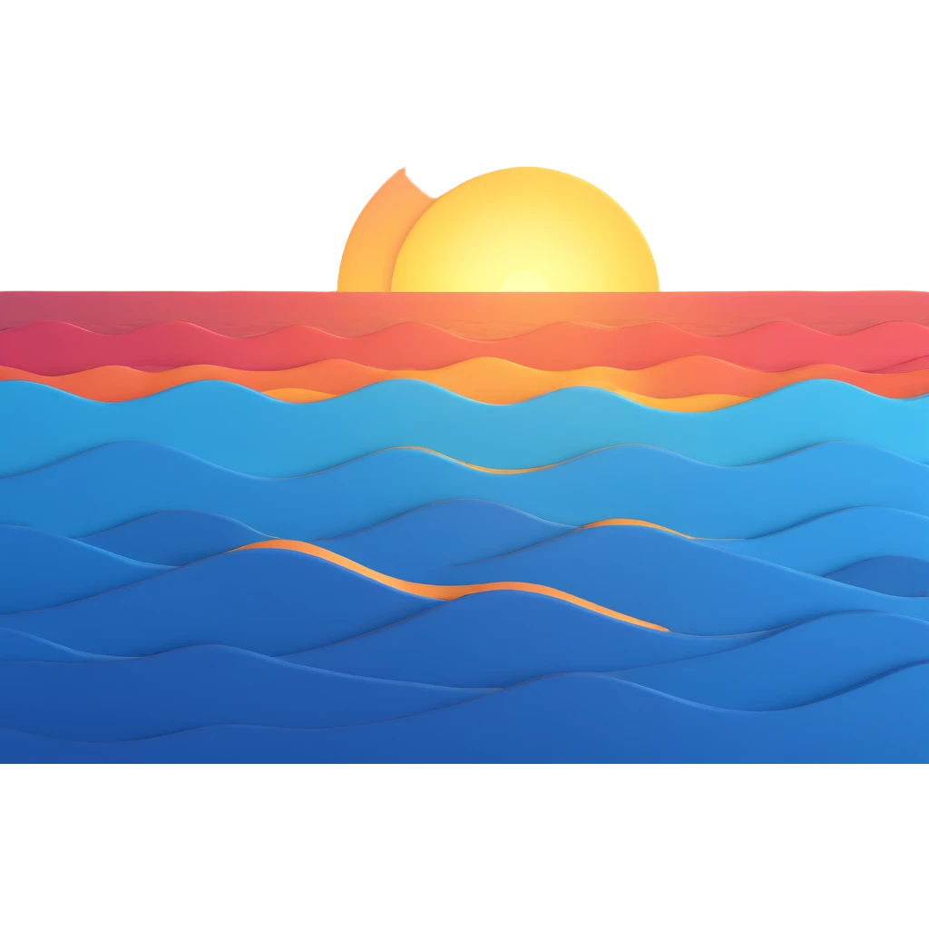 Waves sunset horizon emoji