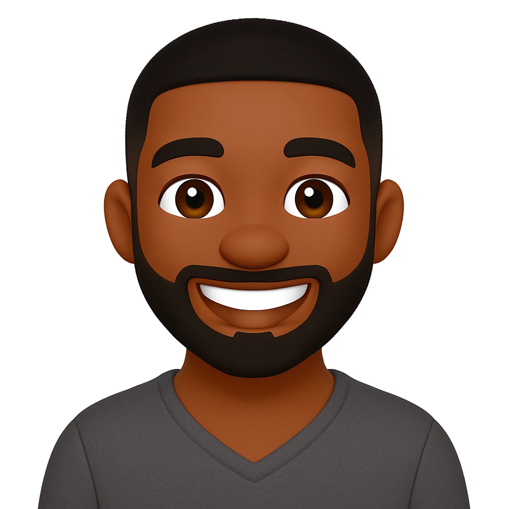 turn the second man in emoji style of the 1st image, match the facial features and clothes  emoji