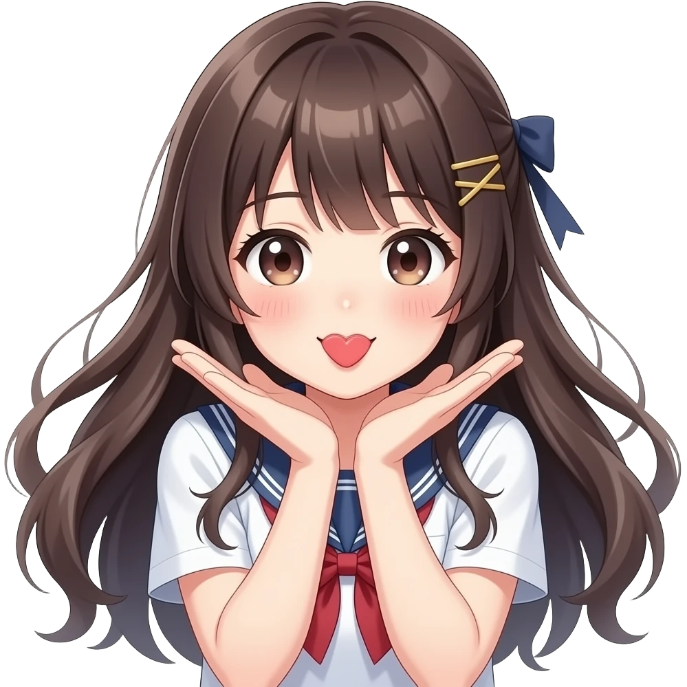 Anime megumi blowing a kiss emoji