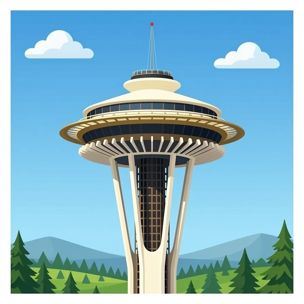 a closer view of Space Needle  but full tower emoji