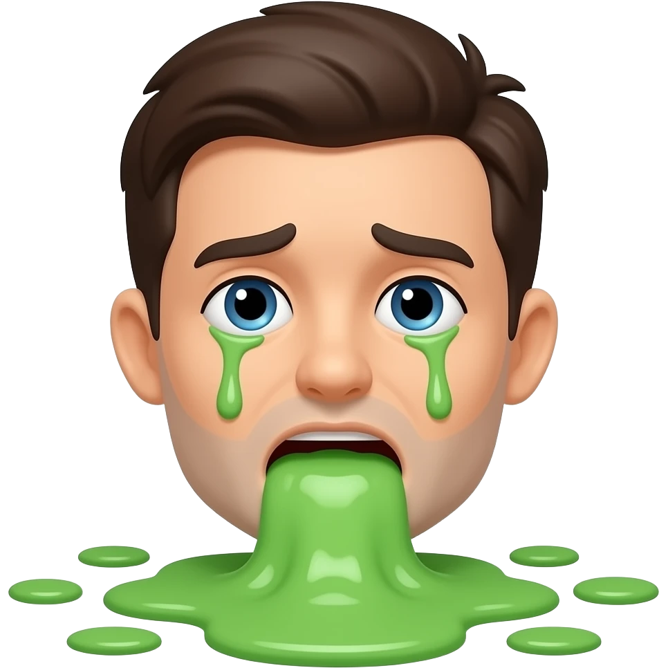 human sick puking green cartoon vomit sad emoji