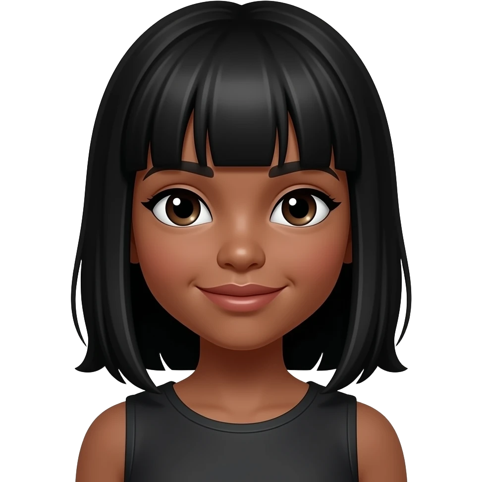 black girly girl emoji