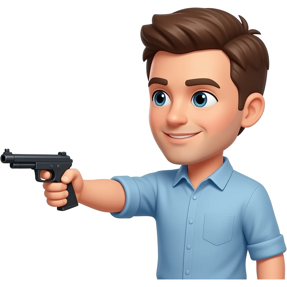 Man aiming to the left emoji