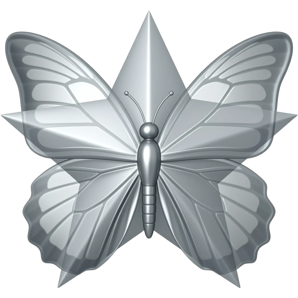 star butterfly metalic emoji