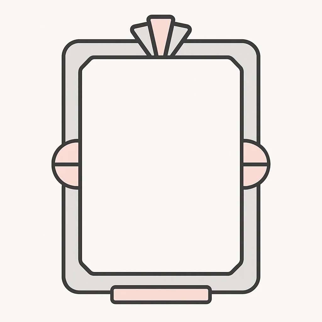 geometric art deco picture frame, empty, front view emoji