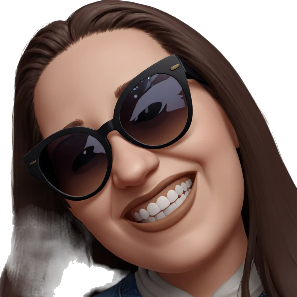 smiling girl in sunglasses emoji