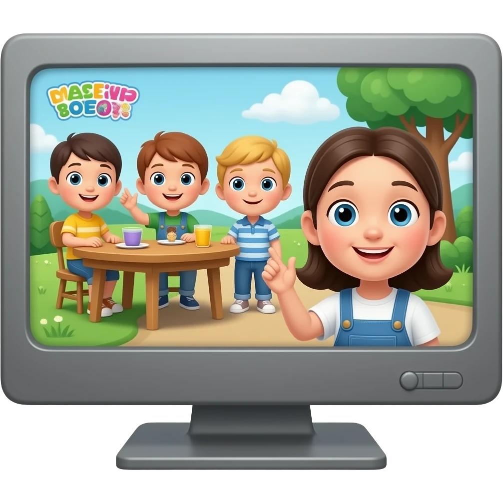A TV with Kids show emoji