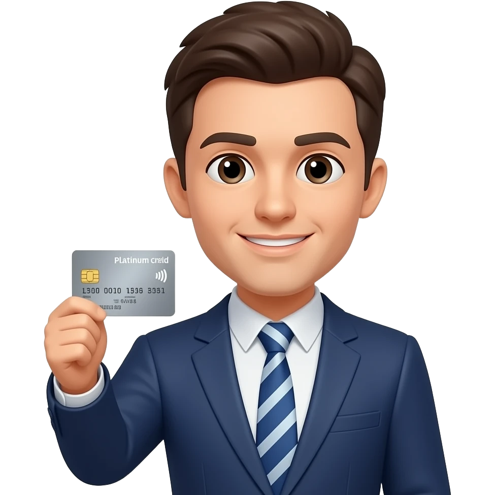 Holding  platinum credit card emoji