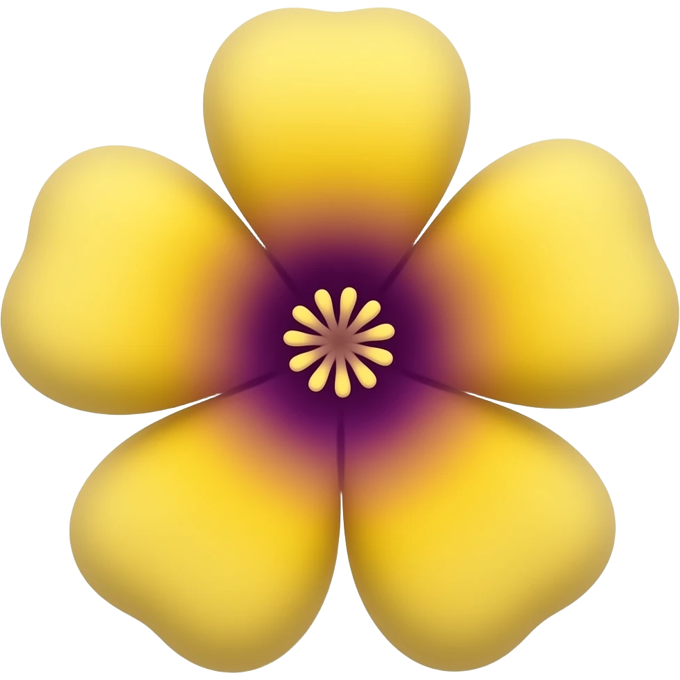 Una flor amarilla con el interior morado como en la película de Rapunzel de disney emoji