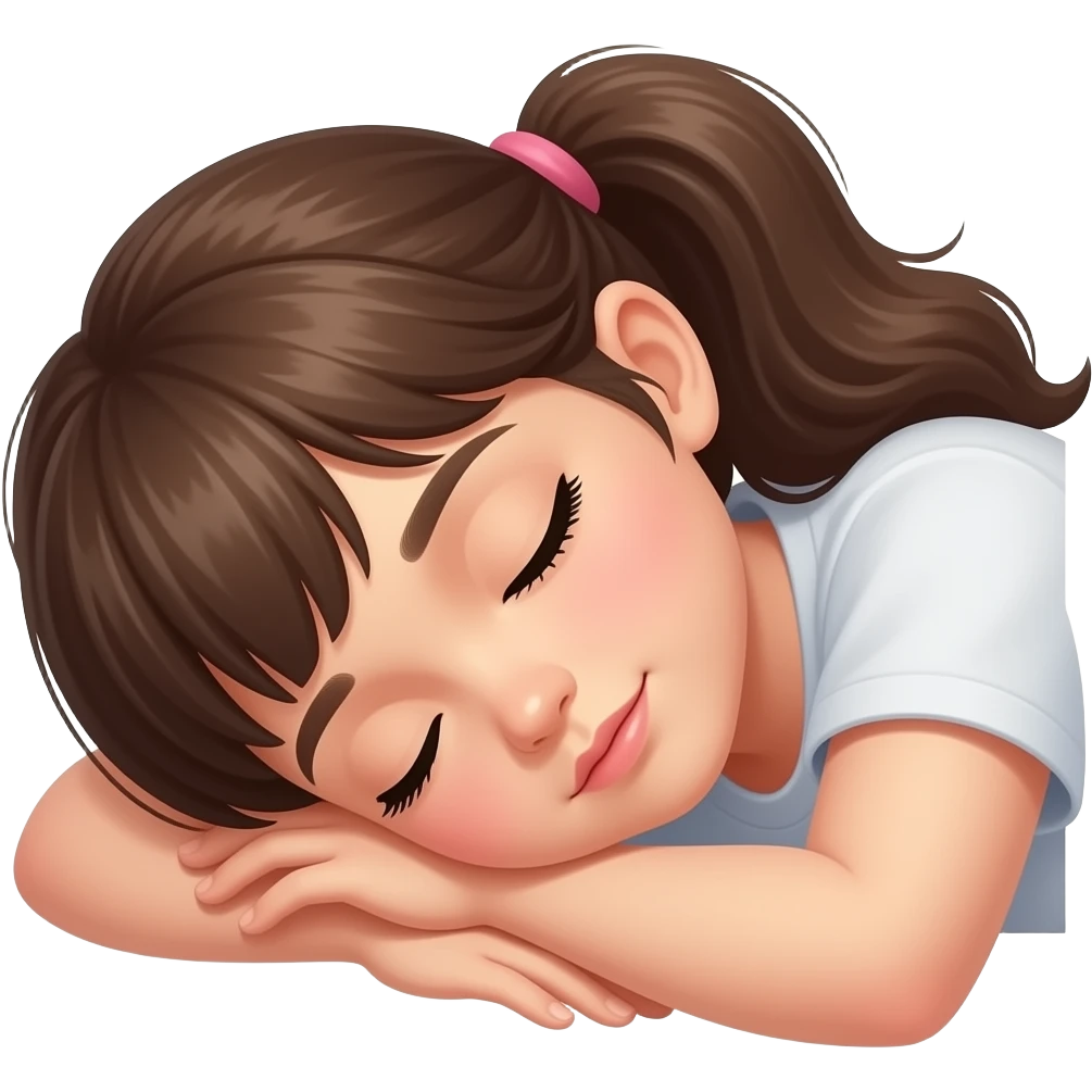 girl sleeping on their side emoji