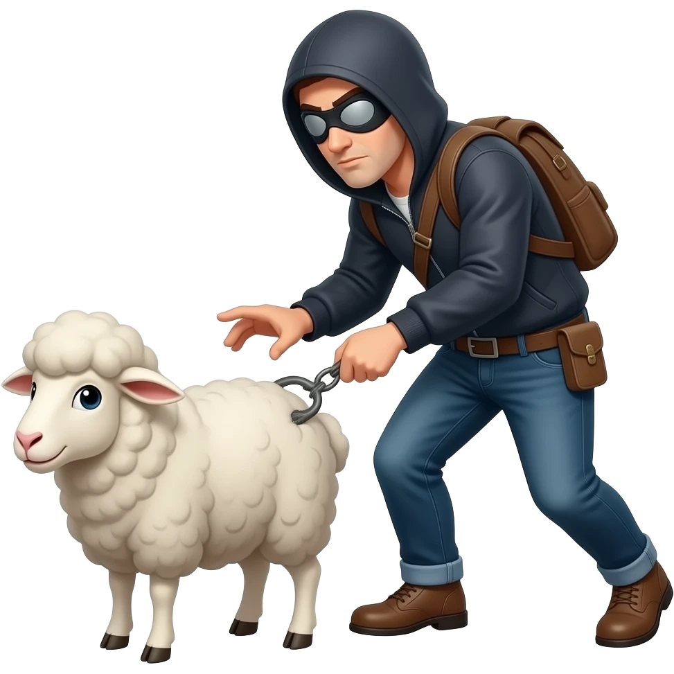 thief stealing a sheep emoji